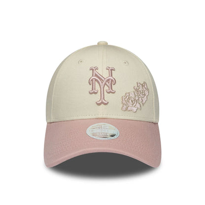 Pictured is this Womens MLB Floral New York Mets 9FORTY cap in Cream. 2