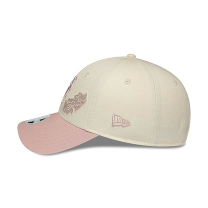 Pictured is this Womens MLB Floral New York Mets 9FORTY cap in Cream. 5