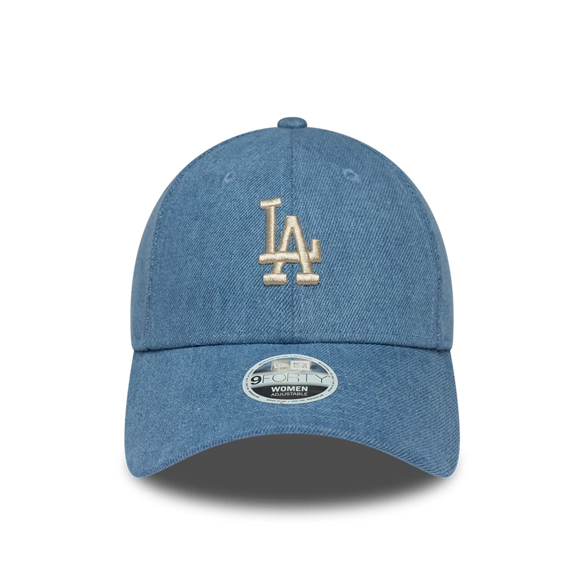 Pictured is this Womens MLB Denim LA Dodgers 9FORTY Bowback cap in pastel blue. 3