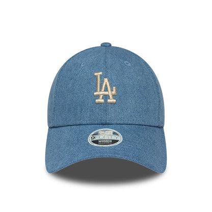 Pictured is this Womens MLB Denim LA Dodgers 9FORTY Bowback cap in pastel blue. 3