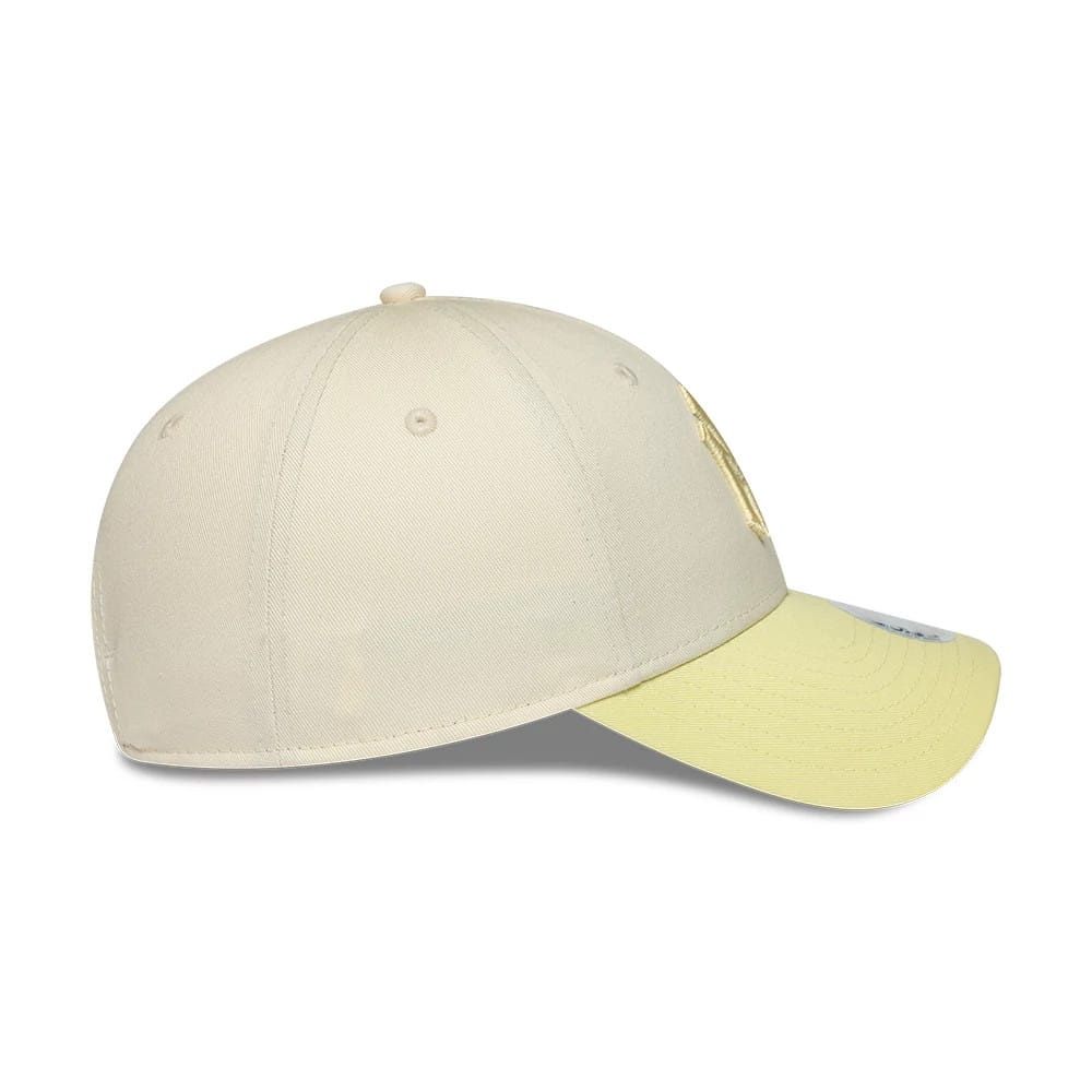 Pictured is this Womens MLB Floral New York Yankees 9FORTY cap in Cream. 6