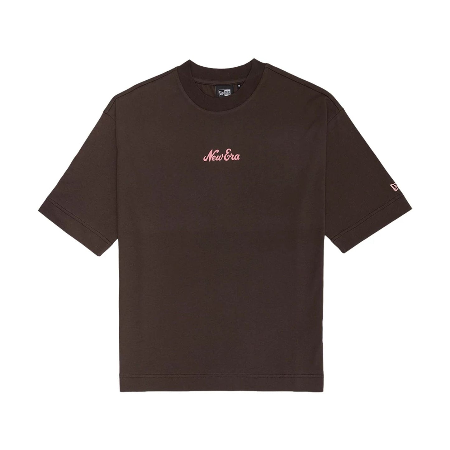 The model is wearing this New Era Love Graphic T-Shirt in dark brown. 1