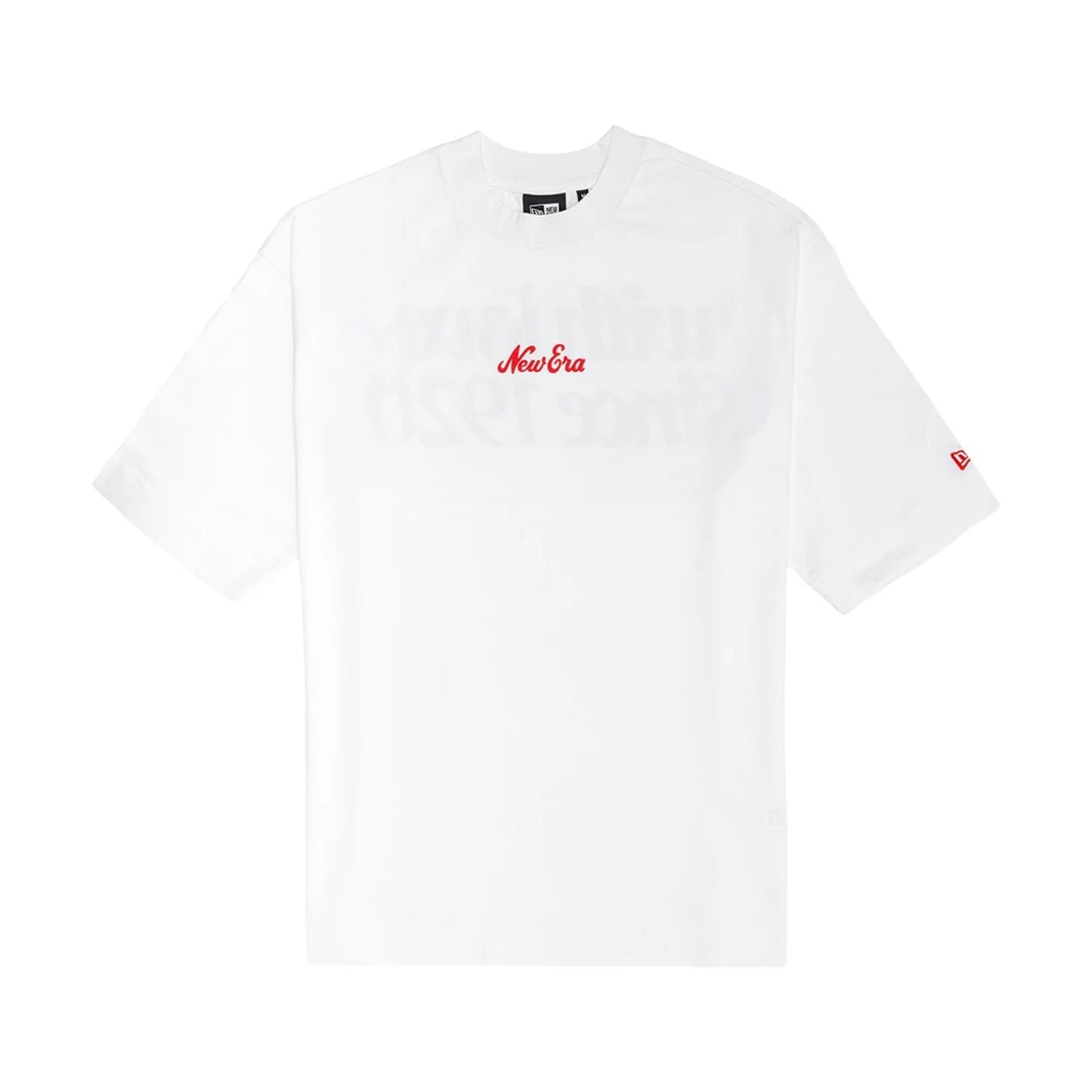 The model is wearing this New Era Love Graphic T-Shirt in white. 1