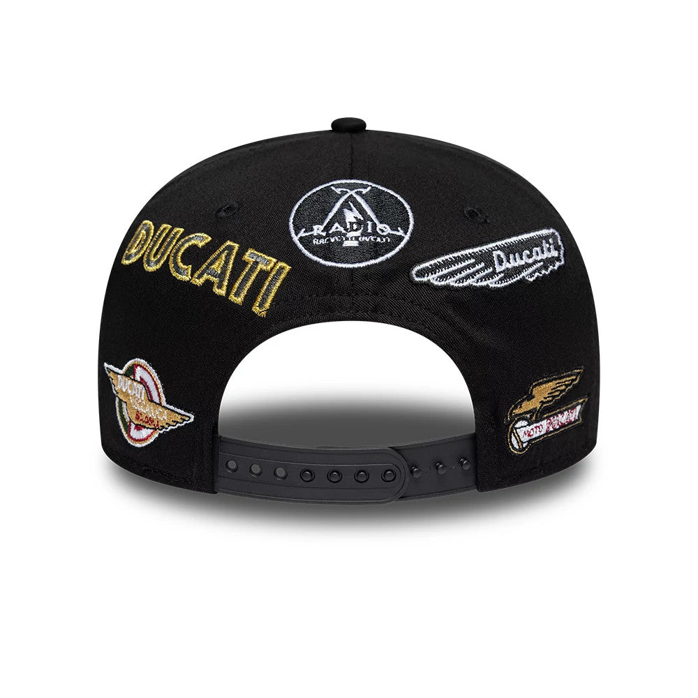 Ducati Patch Ducati Motor Logo Black 9SEVENTY Stretch Snap Cap
