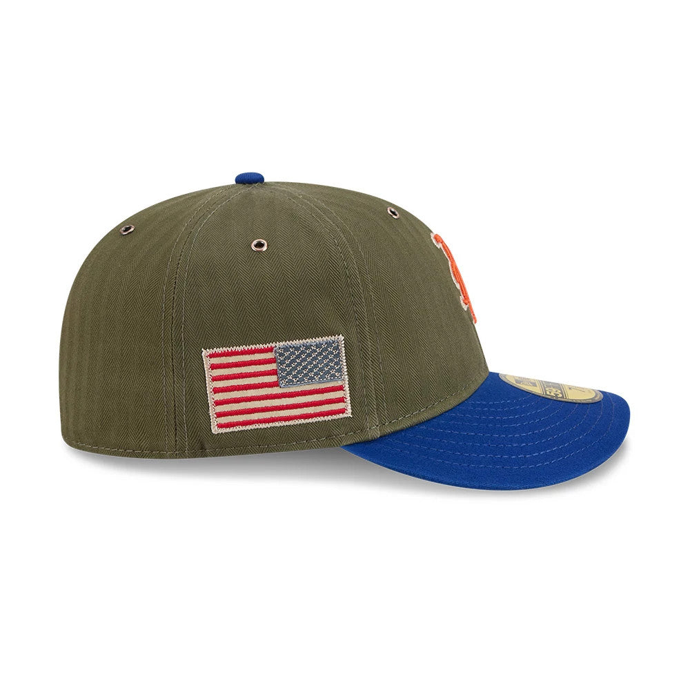 Pictured is this MLB American Herringbone New York Mets 59FIFTY Fitted cap in Green. 5