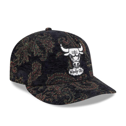 Pictured is this NBA Jacquard Chenille Chicago Bulls 59FIFTY Fitted cap in black. 4
