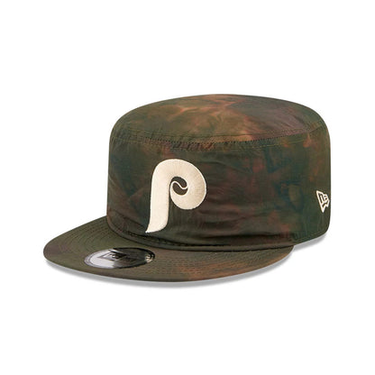 Pictured is this MLB Nylon Wash Dye Philadelphia Phillies Painter cap in open green. 1