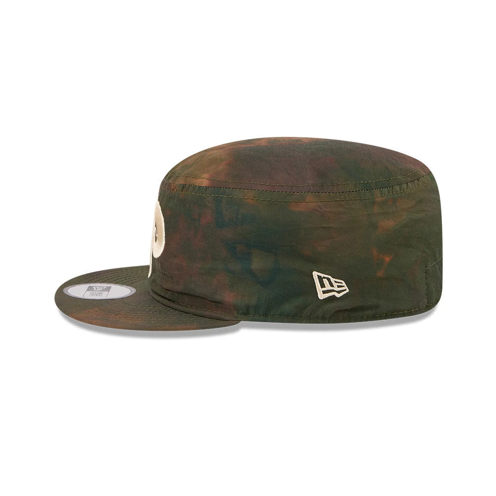 Pictured is this MLB Nylon Wash Dye Philadelphia Phillies Painter cap in open green. 4