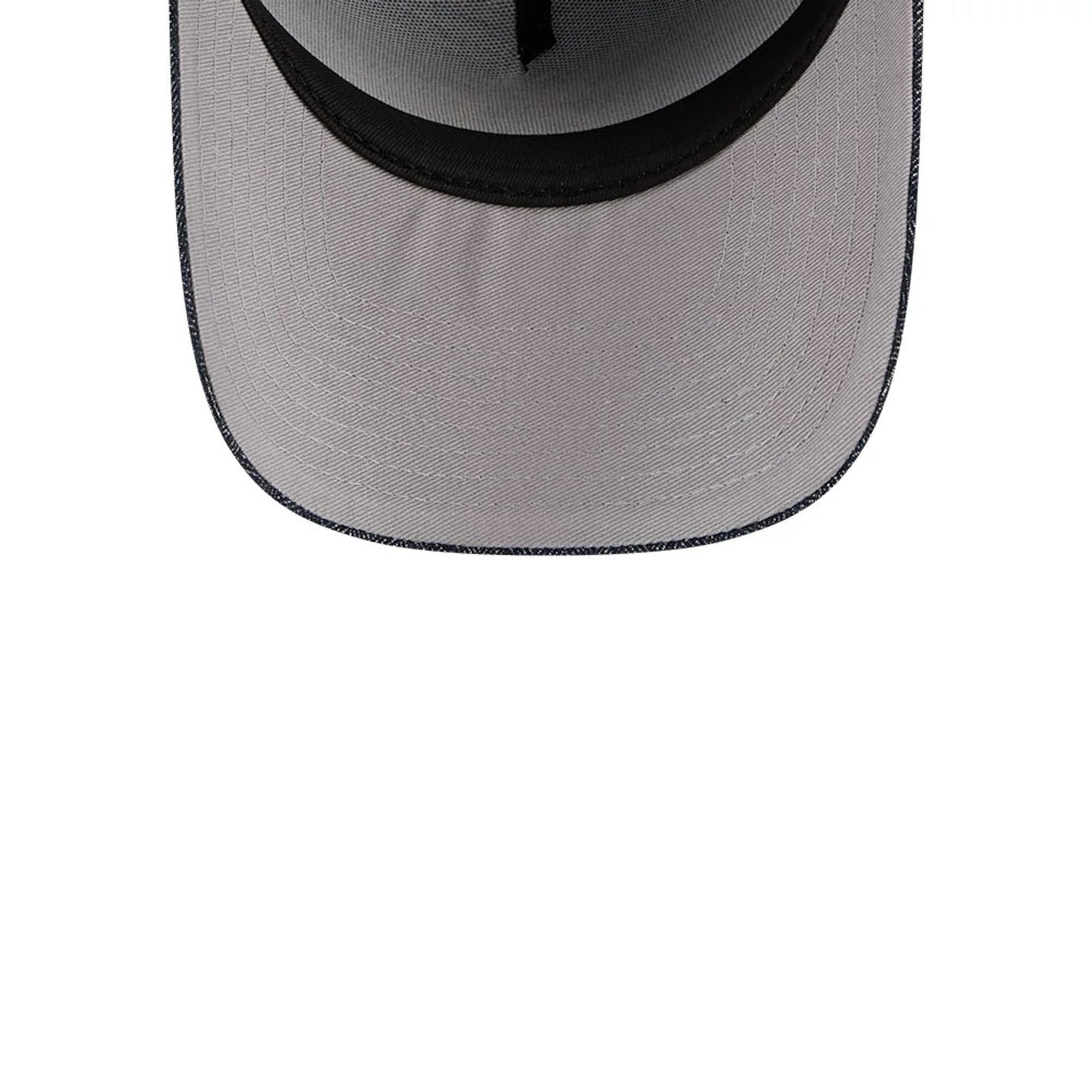 Pictured is this MLB Quickstrike Herringbone Denim New York Mets 59FORTY A-Frame Fitted cap in navy. 2