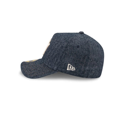 Pictured is this MLB Quickstrike Herringbone Denim New York Yankees 59FORTY A-Frame Fitted cap in navy. 5