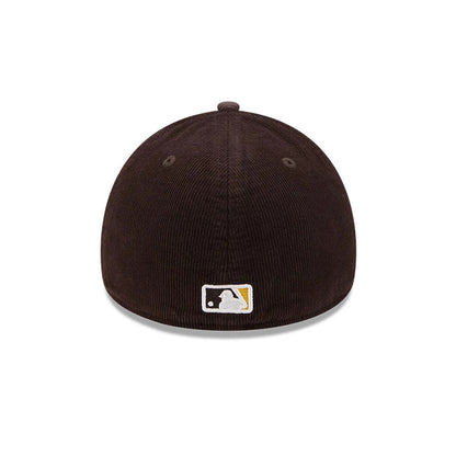 Pictured is this MLB Quickstrike Snow Wash Cord San Diego Padres 59FORTY A-Frame Fitted cap in dark brown. 6