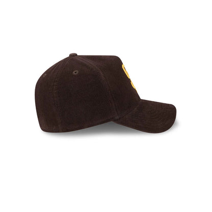 Pictured is this MLB Quickstrike Snow Wash Cord San Diego Padres 59FORTY A-Frame Fitted cap in dark brown. 7