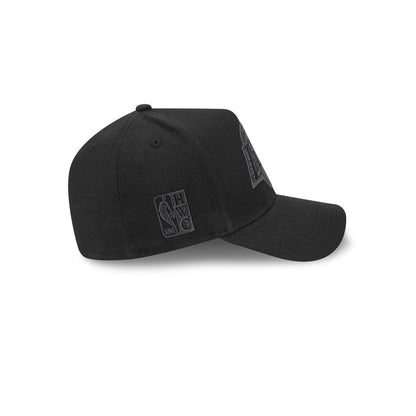 Pictured is this NBA Hardwood Classic Waxy Canvas LA Lakers 59FORTY A-Frame Fitted cap in black. 6