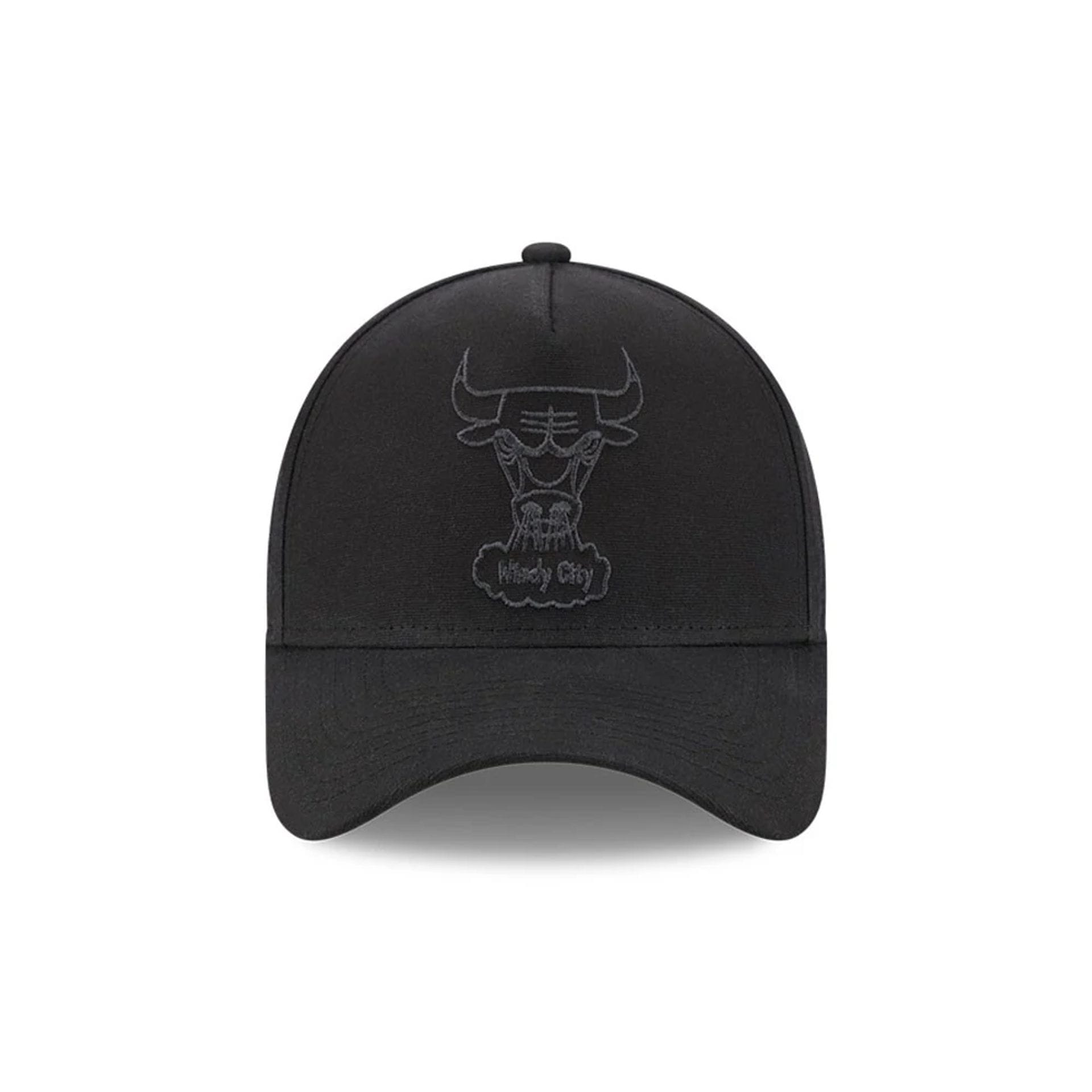 Pictured is this NBA Hardwood Classic Waxy Canvas Chicago Bulls 59FORTY A-Frame Fitted cap in black. 2