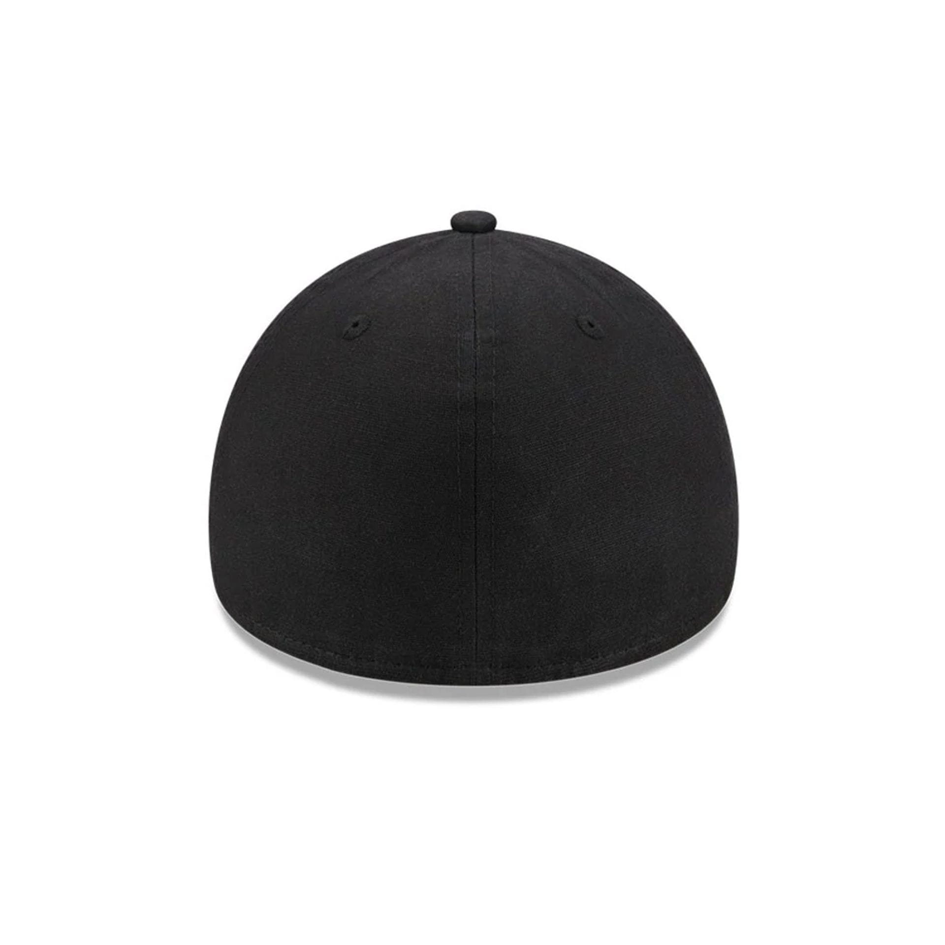 Pictured is this NBA Hardwood Classic Waxy Canvas Chicago Bulls 59FORTY A-Frame Fitted cap in black. 4