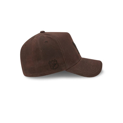 Pictured is this NHL Quickstrike Waxy Canvas Toronto Maple Leafs 59FORTY A-Frame Fitted cap in open brown. 6