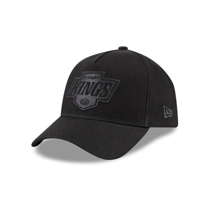 Pictured is this NHL Quickstrike Waxy Canvas LA Kings 59FORTY A-Frame Fitted cap in black. 1