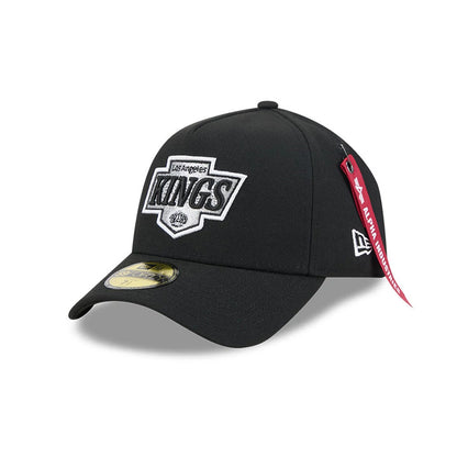 Pictured is this NHL X Alpha LA Kings 59FORTY A-Frame Fitted cap in Black. 1