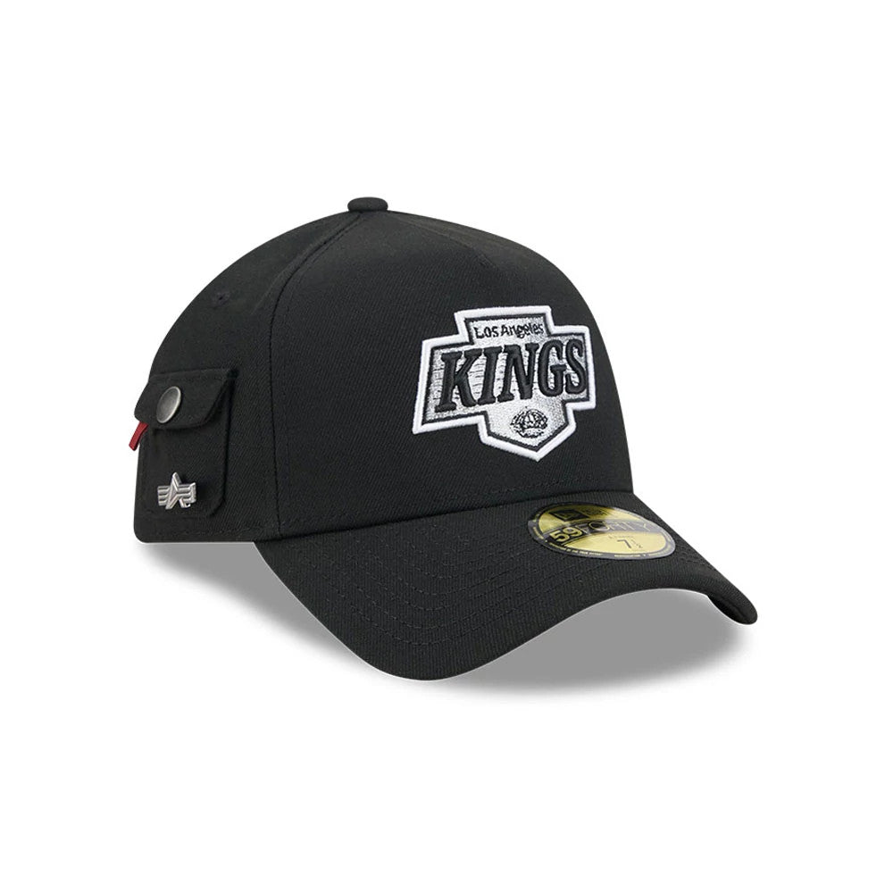 Pictured is this NHL X Alpha LA Kings 59FORTY A-Frame Fitted cap in Black. 3