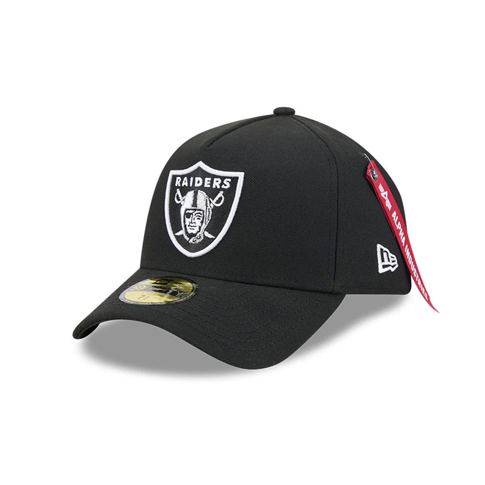 NFL X Alpha Las Vegas Raiders Black 59FORTY A-Frame Fitted Cap