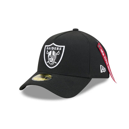 Pictured is this NFL X Alpha Las Vegas Raiders 59FORTY A-Frame Fitted cap in Black. 1