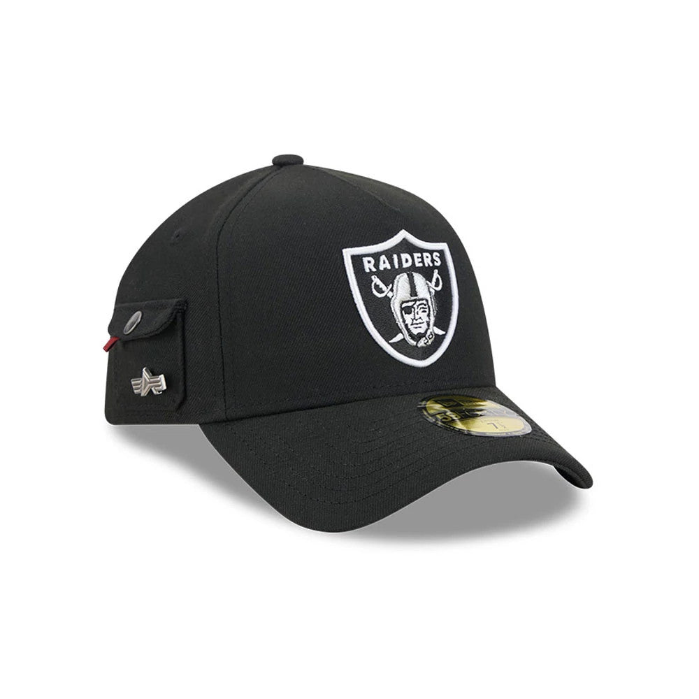 NFL X Alpha Las Vegas Raiders Black 59FORTY A-Frame Fitted Cap