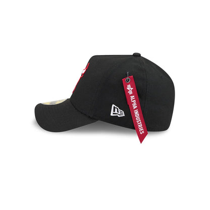 Pictured is this NBA X Alpha Chicago Bulls 59FORTY A-Frame Fitted cap in Black. 5