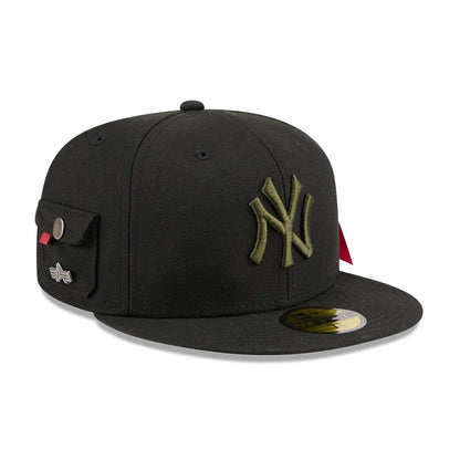 Pictured is this MLB X Alpha New York Yankees 59FIFTY Fitted cap in black. 4