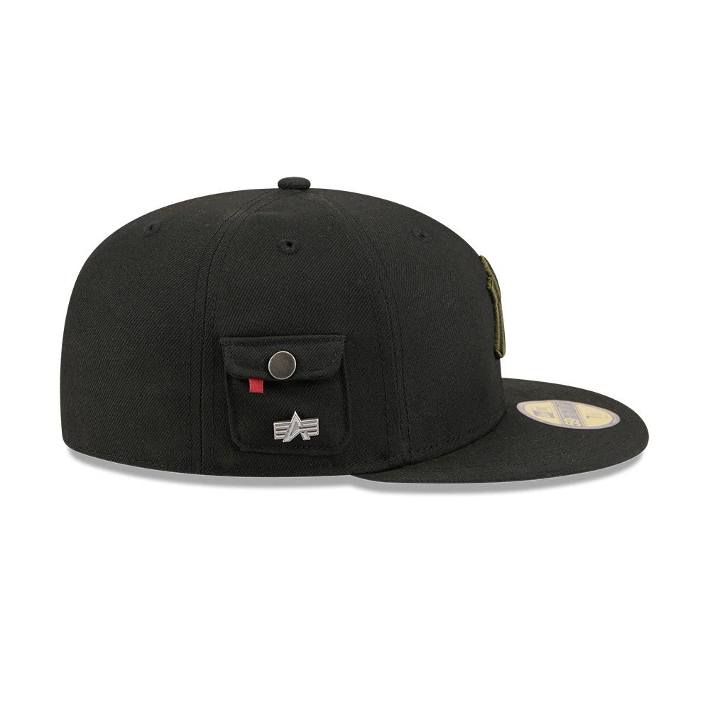 Pictured is this MLB X Alpha New York Yankees 59FIFTY Fitted cap in black. 6