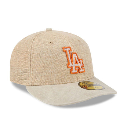 Pictured is this MLB Halloween LA Dodgers 59FIFTY Fitted cap in beige. 4