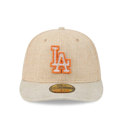 Pictured is this MLB Halloween LA Dodgers 59FIFTY Fitted cap in beige. 3