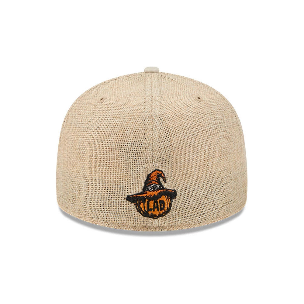 Pictured is this MLB Halloween LA Dodgers 59FIFTY Fitted cap in beige. 5