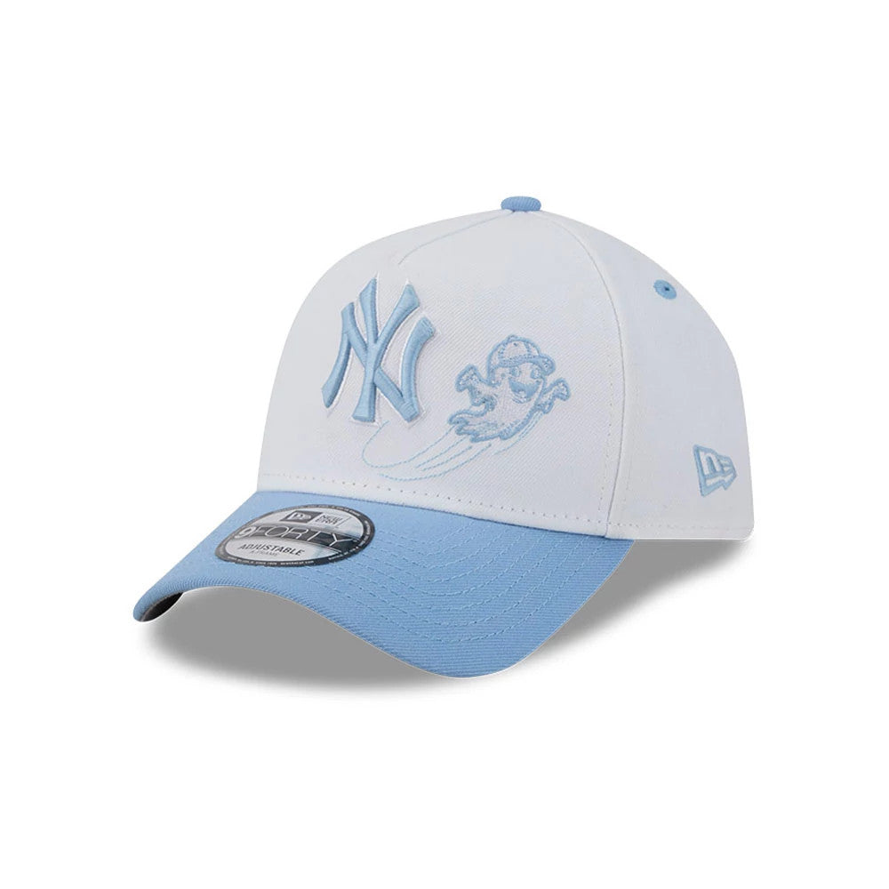Pictured is this MLB Halloween New York Yankees 9FORTY A-Frame cap in white. 1