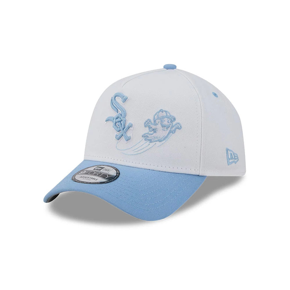 Pictured is this MLB Halloween Chicago White Sox 9FORTY A-Frame cap in white. 1
