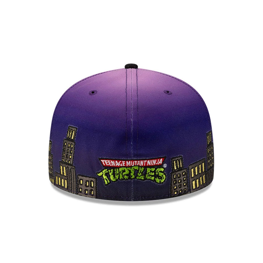 Pictured is this Teenage Mutant Ninja Turtles Skyline 59FIFTY A-Frame Fitted cap in purple & black. 5