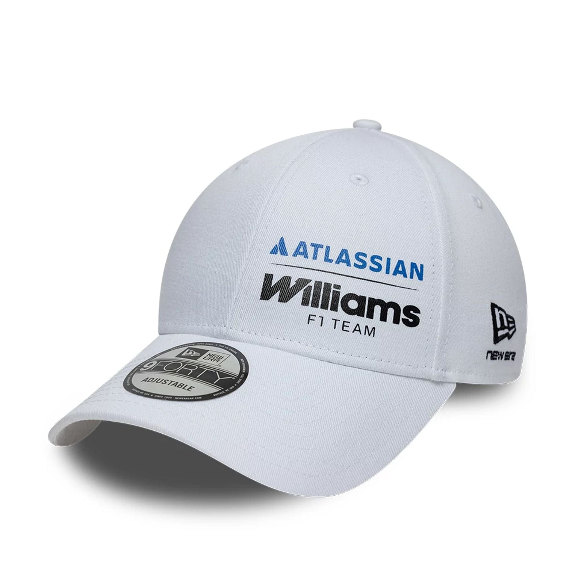 Pictured is this Atlassian Williams F1 Team Essential 9FORTY Adjustable cap in white. 1