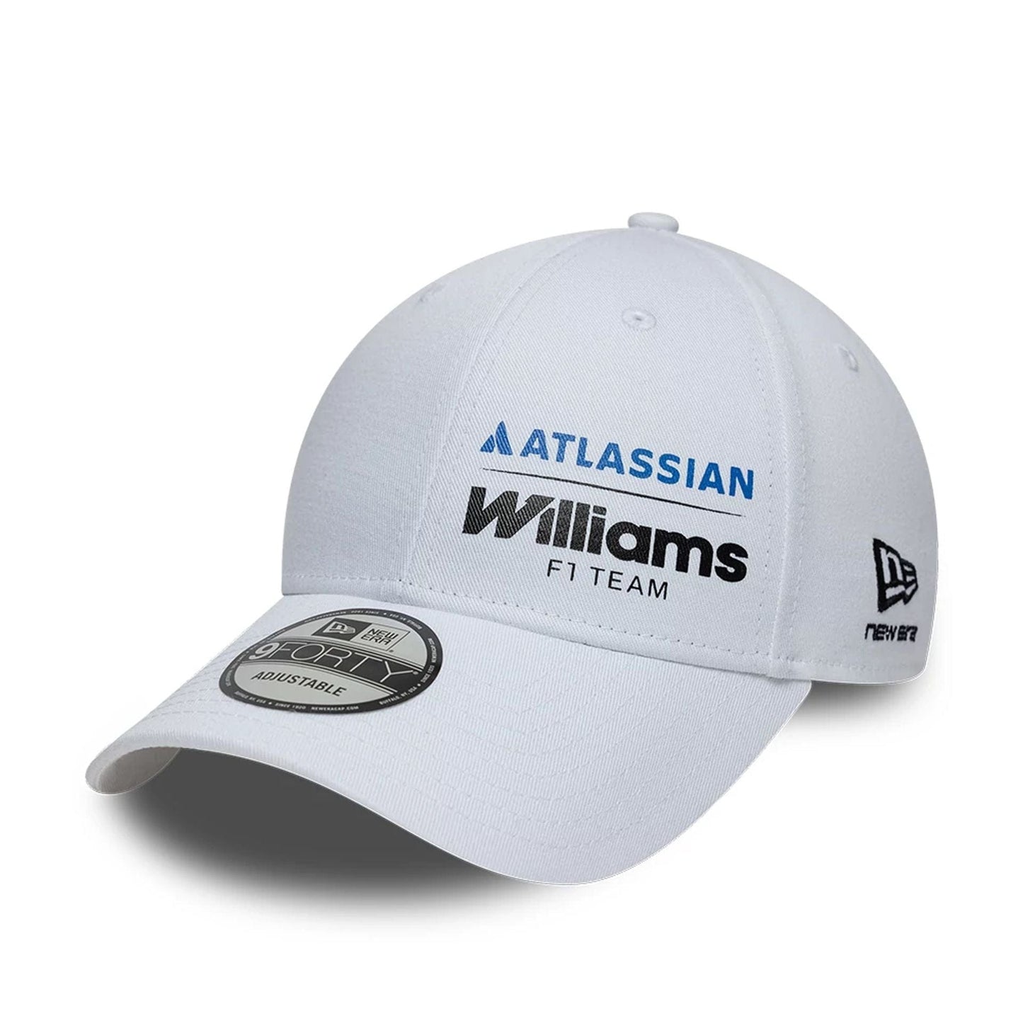 Pictured is this Atlassian Williams F1 Team Essential 9FORTY Adjustable cap in white. 1
