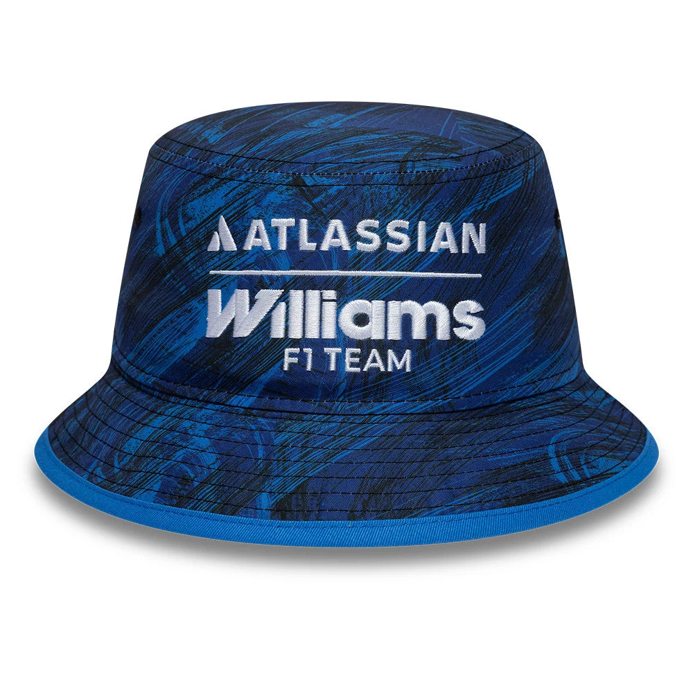 Pictured is this Atlassian Williams F1 Team Team Bucket hat in navy. 2