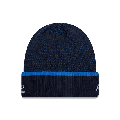 Pictured is this Atlassian Williams F1 Team Alex Albon Cuff Knit Beanie hat in navy. 2
