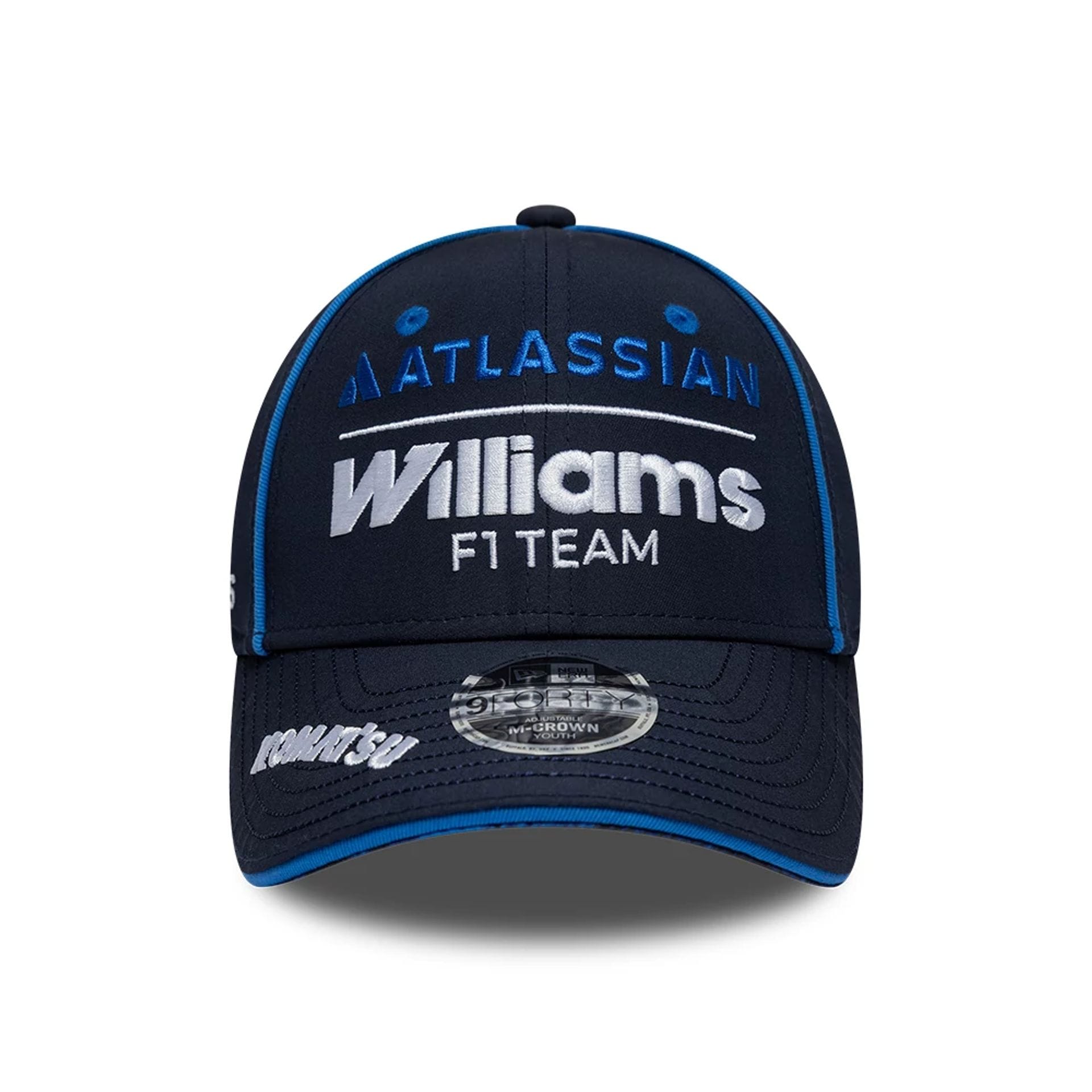 Pictured is this Youth Atlassian Williams F1 Team Team 9FORTY M-Crown Adjustable cap in navy. 3
