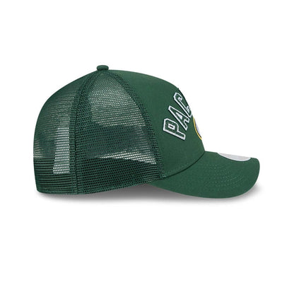 Pictured is this Womens NFL Green Bay Packers 9FORTY M-Crown A-Frame Trucker cap in dark green. 6