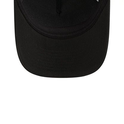 Pictured is this Womens NFL Las Vegas Raiders 9FORTY M-Crown A-Frame Trucker cap in black. 7