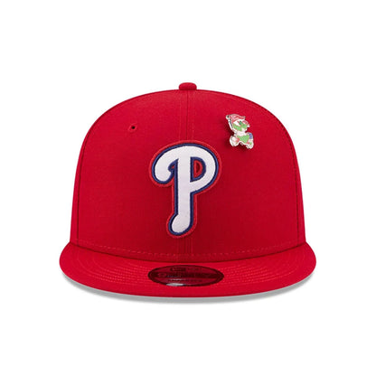Pictured is this MLB All Star Game Philadelphia Phillies 9FIFTY Snapback cap in red. 4