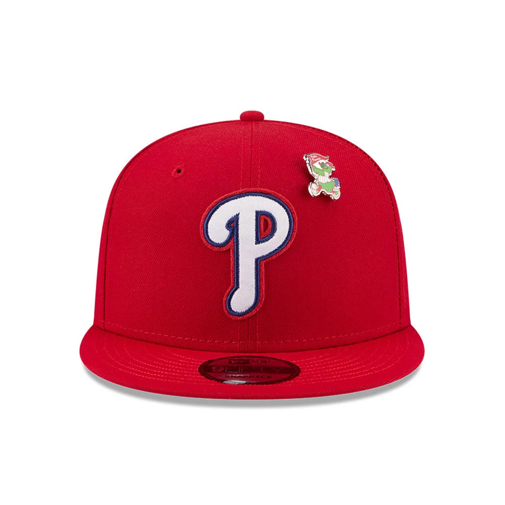 Pictured is this MLB All Star Game Philadelphia Phillies 9FIFTY Snapback cap in red. 4