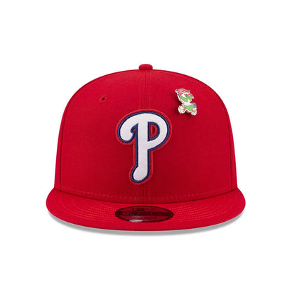 Pictured is this MLB All Star Game Philadelphia Phillies 9FIFTY Snapback cap in red. 4