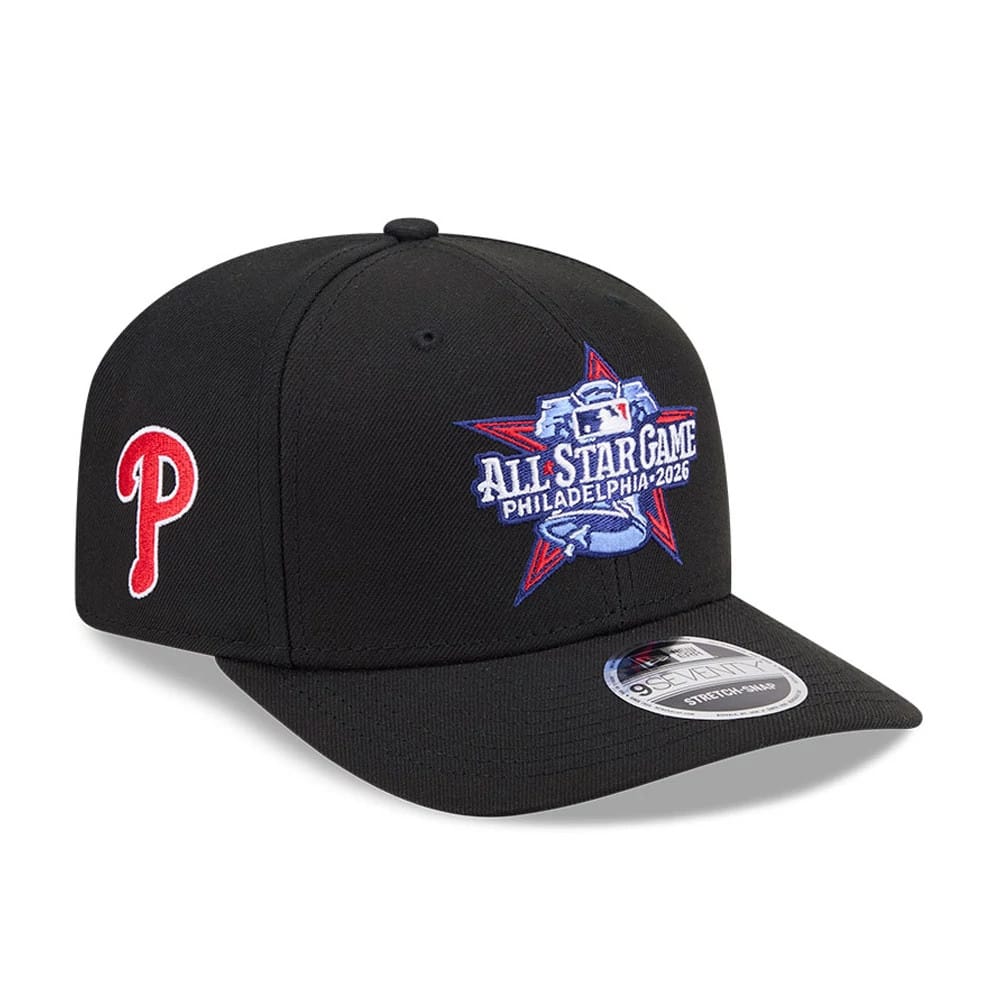 Pictured is this MLB All Star Game Philadelphia Phillies 9SEVENTY Stretch Snap cap in black. 4