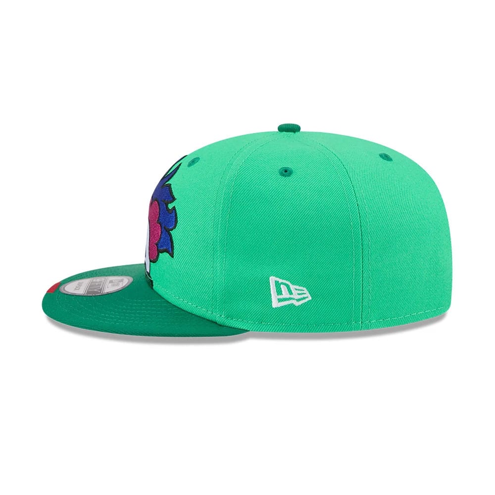 Pictured is this MLB All Star Game Philadelphia Phillies 9FIFTY Snapback cap in bright green. 6