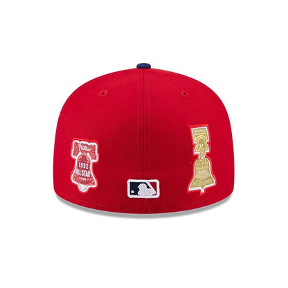 Pictured is this MLB All Star Game Philadelphia Phillies 59FIFTY Fitted cap in red. 7