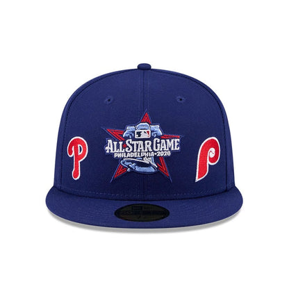 Pictured is this MLB All Star Game Philadelphia Phillies 59FIFTY Fitted cap in dark blue. 3