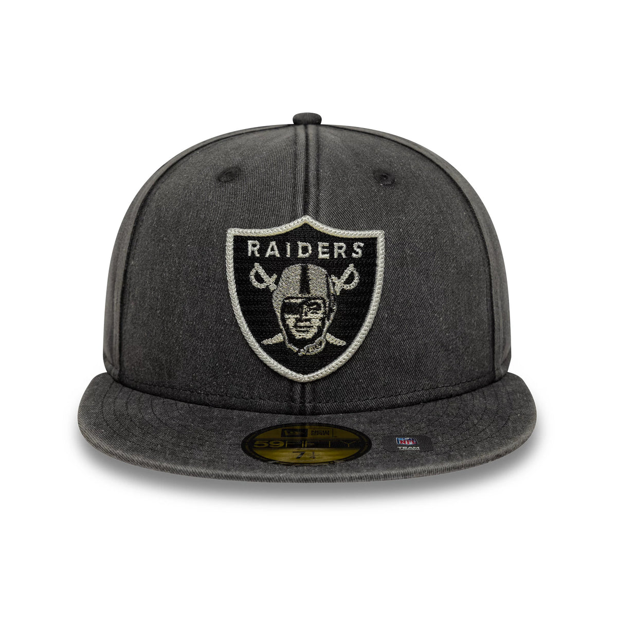 Pictured is this NFL Washed Las Vegas Raiders 59FIFTY Fitted cap in black. 3